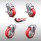 Service Caster 4 Inch SS Red Polyurethane Wheel Swivel Bolt Hole Caster Set with 2 Brake SCC SCC-SSBH20S414-PPUB-RED-TLB-2-S-2 - alternate 1